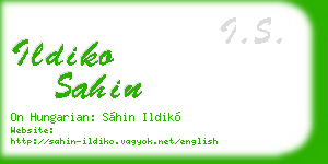 ildiko sahin business card